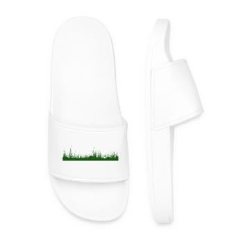 Grass, Ground, Meadow, Grass Meadow - Men’s Pool Sliders - white - Front