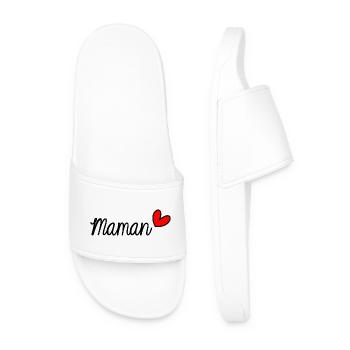 FÊTE DES MÈRES. BONNE FÊTE MAMAN. MAMAN. JE T'AIME - Claquettes Homme - blanc - Devant