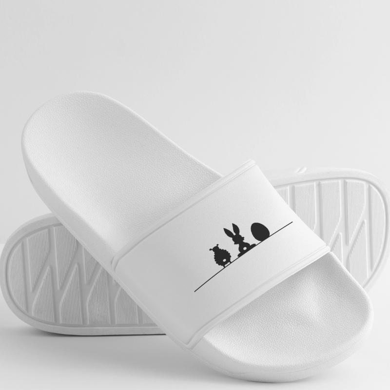 Easter Bunny Sheep Easter Egg Shadow Men’s Pool Sliders