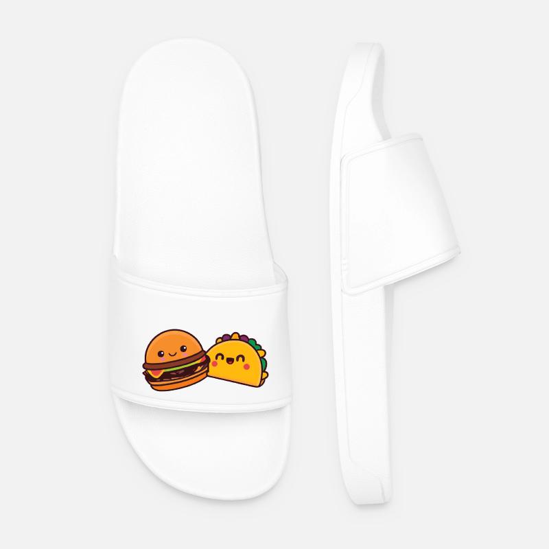 burger and Döner - Männer Badelatschen - Weiß