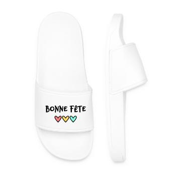 FÊTE DES MÈRES. BONNE FÊTE MAMAN. MAMAN. COEUR - Claquettes Homme - blanc - Devant