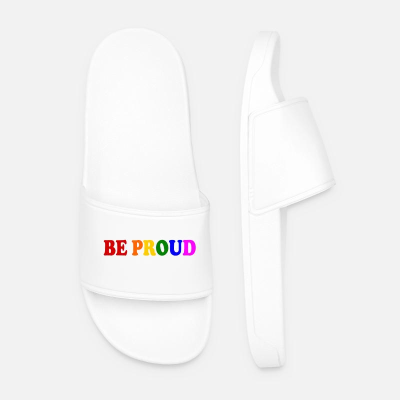 Be proud - Men’s Pool Sliders - white