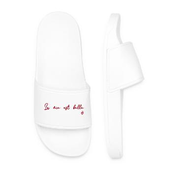 Life is Beautiful T-shirt - Men’s Pool Sliders - white - Front