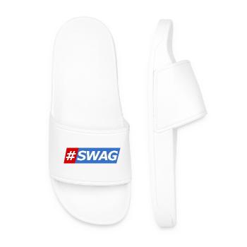 SWAG Block Colors Hashtag - Männer Badelatschen - Weiß - Vorne