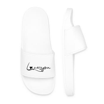 Love you heart - Men’s Pool Sliders - white - Front
