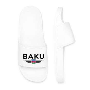 Baku T-Shirt – Für Fans der Hauptstadt - Männer Badelatschen - Weiß - Vorne