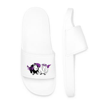 2 Mouton Ange Diable Satan Enfer Mal Paradis Bien - Claquettes Homme - blanc - Devant