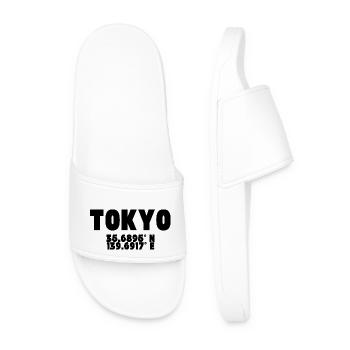 Tokio - Tokyo Design mit Koordinaten - Männer Badelatschen - Weiß - Vorne