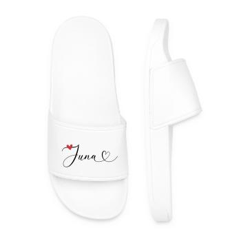 Juna Nom Prénom Calligraphie Coeur - Claquettes Homme - blanc - Devant