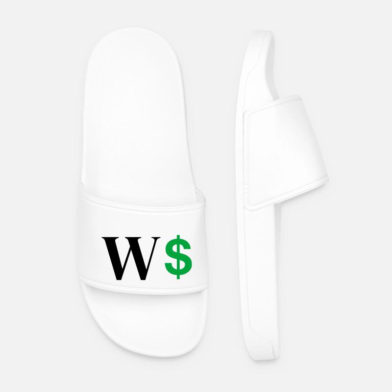 Buchstabe w Dollar - Männer Badelatschen - Weiß