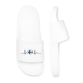 Finland Heartline Heartbeat Scandinavia Holidays - Men’s Pool Sliders - white - Front