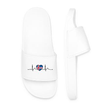 Islande Heartline Heartbeat Scandinavie Vacances - Claquettes Homme - blanc - Devant