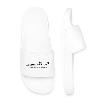 Heartbeat of a Triathlete - Men’s Pool Sliders - white - Front