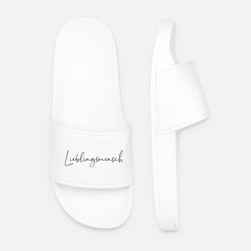 lieblingsmensch / handschrift design - Männer Badelatschen - Weiß