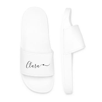 Clara Last name First name Decorative - Men’s Pool Sliders - white - Front