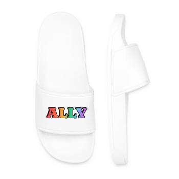 Gay Ally  - Men’s Pool Sliders - white - Front
