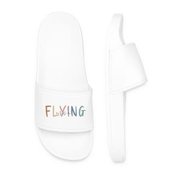 Flight Attendant Gift - Mother's Day Gift - Men’s Pool Sliders - white - Front