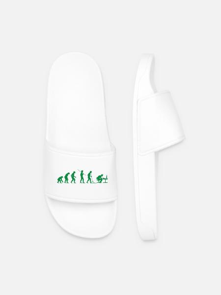 Programmer Evolution Computer Scientist Developer - Men’s Pool Sliders - white