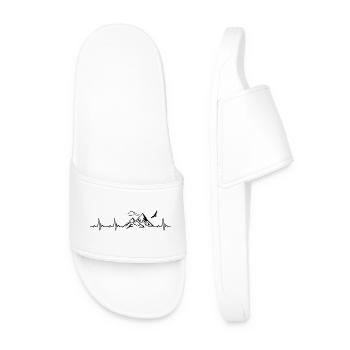 Heartbeat Mountain Heart Rate Frequency - Men’s Pool Sliders - white - Front