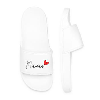 MAMAN. FÊTE DES MÈRES. BONNE FÊTE MAMAN. JE T'AIME - Claquettes Homme - blanc - Devant