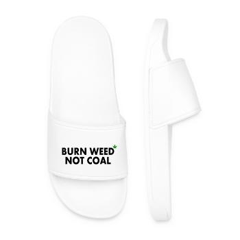 Burn weed not coal - Men’s Pool Sliders - white - Front