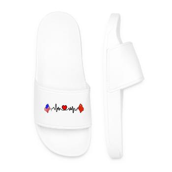 Cardio heart Flag USA and China - Men’s Pool Sliders - white - Front