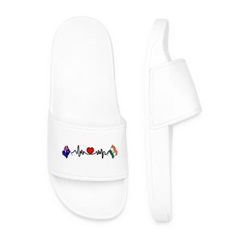 Flags Australia Cardio heart with Flag India - Men’s Pool Sliders - white - Front
