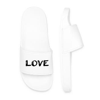 HERZ. PAAR. ICH HABE GERADE GEHEIRATET. Junggesellinnenabschied. VALENTINSTAG. - Männer Badelatschen - Weiß - Vorne