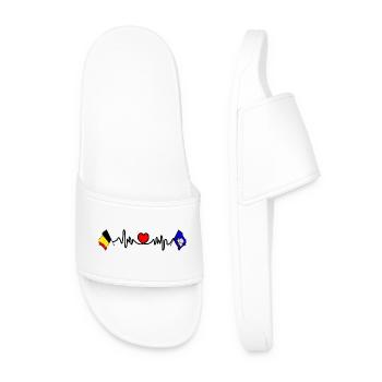 Cardio heart Flag Belgium, Brussels - Men’s Pool Sliders - white - Front