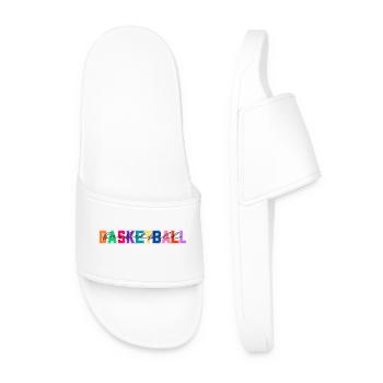 Basketball colors - basketball lover gift - Men’s Pool Sliders - white - Front
