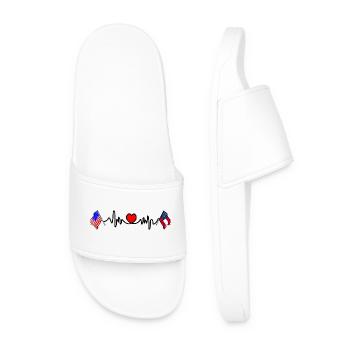 Cardio heart avec drapeau des États-Unis et drapeau de la Géorgie - Claquettes Homme - blanc - Devant
