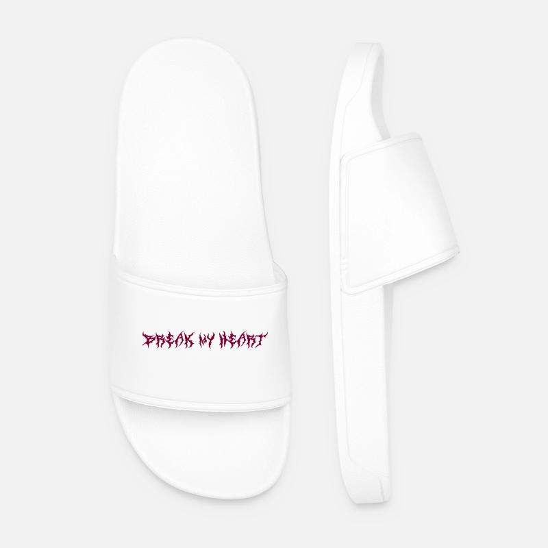 break my heart - Men’s Pool Sliders - white