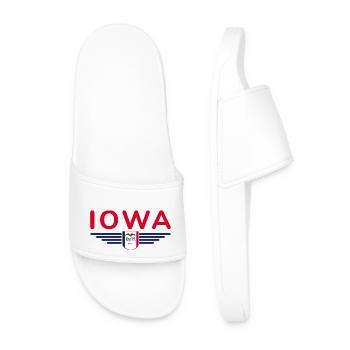 Iowa Fan T-Shirt – Your State! - Men’s Pool Sliders - white - Front