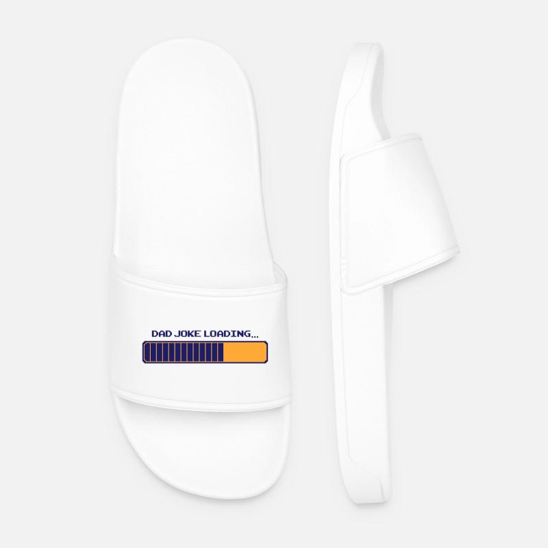 Dad Joke Loading – Pixelbar - Men’s Pool Sliders - white