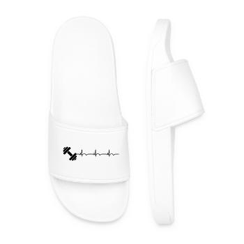 Gymnase, Gymnase, Gymnase, Bodybuilding, ECG, Battement de cœur - Claquettes Homme - blanc - Devant