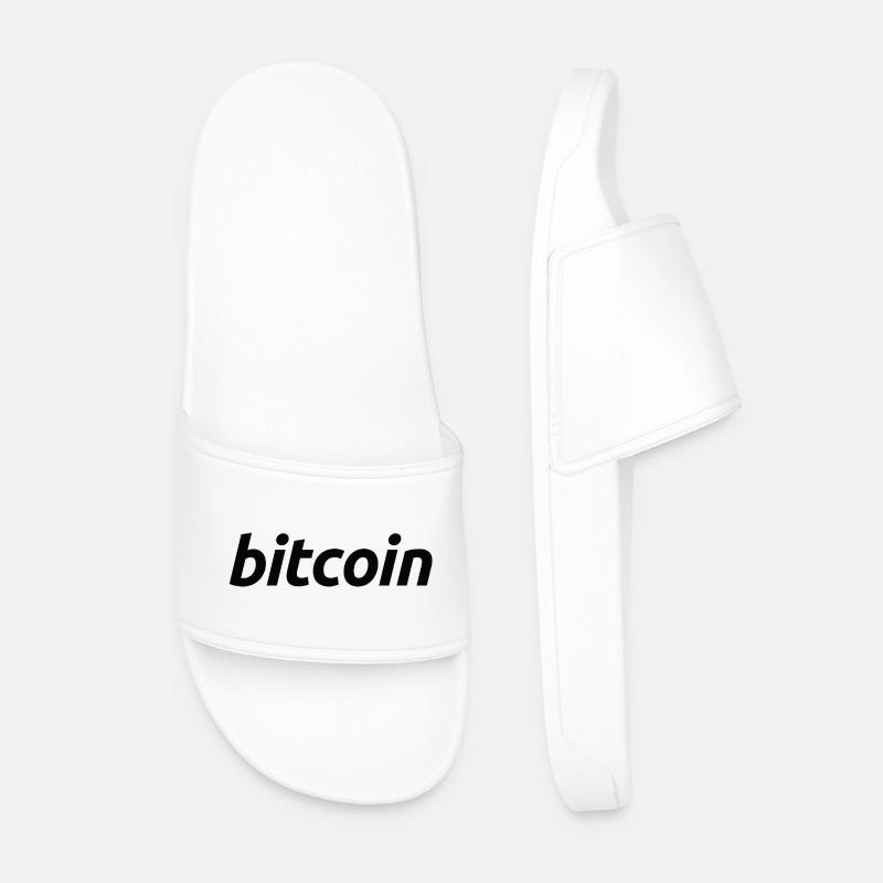 Bitcoin Wortkunst FinTech Typo Design - Männer Badelatschen - Weiß