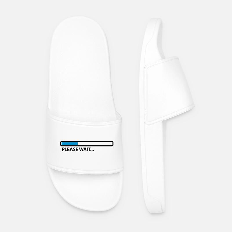 please_wait_2c - Men’s Pool Sliders - white