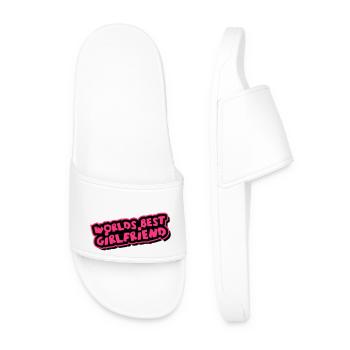 Worlds best Girlfriend Comic Cartoon - Men’s Pool Sliders - white - Front