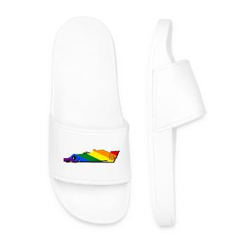 Voiture de course LGBT lgbtqia pride - Claquettes Homme - blanc - Devant