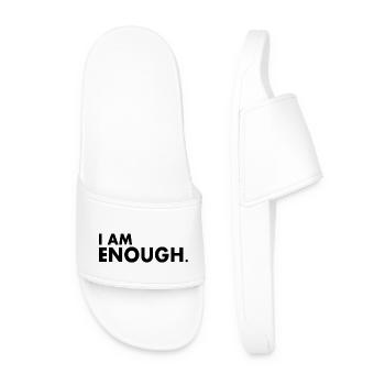 I am enough - Men’s Pool Sliders - white - Front
