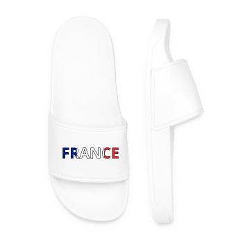 Drapeau France - Claquettes Homme - blanc - Devant