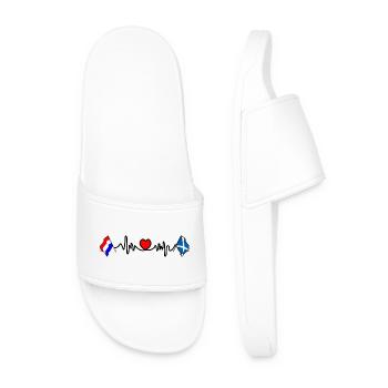 Cardio coeur avec drapeau des Pays-Bas, drapeau de l’Ecosse - Claquettes Homme - blanc - Devant
