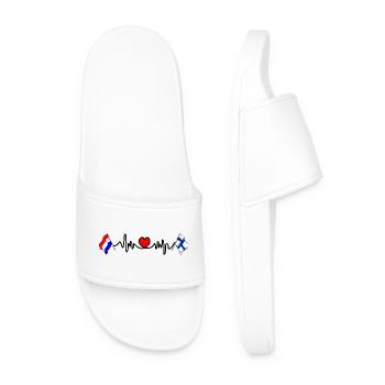 Cardio coeur avec drapeau Pays-Bas, Finlande - Claquettes Homme - blanc - Devant