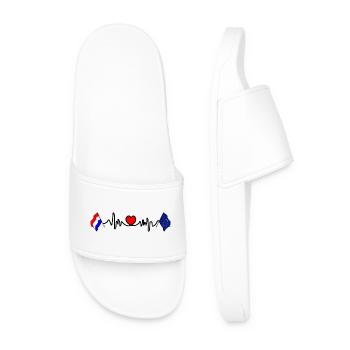 Cardio heart Flag Netherlands flag Europe - Men’s Pool Sliders - white - Front