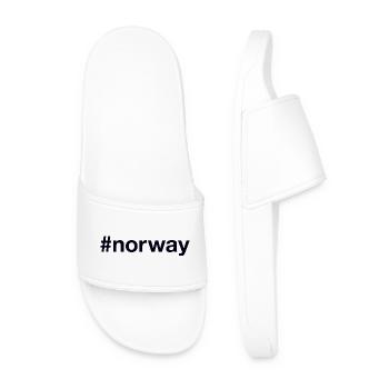 NORWAY Hashtag Norwegen - Männer Badelatschen - Weiß - Vorne
