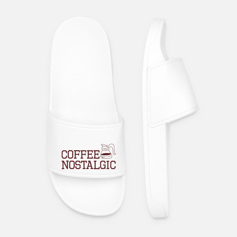 Coffee lover nostalgic - Men’s Pool Sliders - white