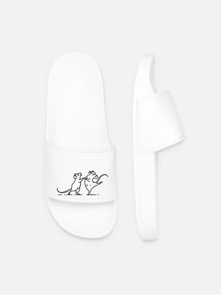 dancing white mice - Men’s Pool Sliders - white