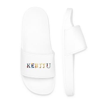 KERTTU name decorated with flowers - Men’s Pool Sliders - white - Front