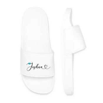 Joshua Nom Prénom Calligraphie coeur - Claquettes Homme - blanc - Devant