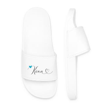 Kian Surname First name Calligraphy Heart - Men’s Pool Sliders - white - Front